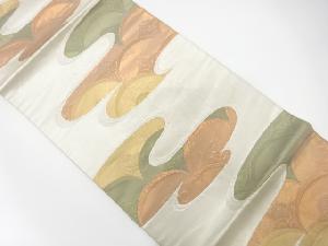 アンティーク　ヱ霞に青海波模様織り出し袋帯（材料）